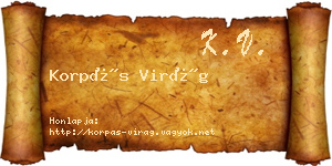 Korpás Virág névjegykártya